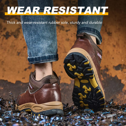 Zapatos de seguridad para hombre con botón giratorio, puntera de acero, zapatillas de trabajo indestructibles, botas de trabajo a prueba de perforaciones, calzado para hombre.