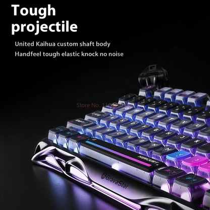 Teclado mecánico para juegos de deportes electrónicos GravaStar 75k1pro, 79 teclas, estilo cyberpunk, de aleación de aluminio, para tableta, portátil, juegos de oficina