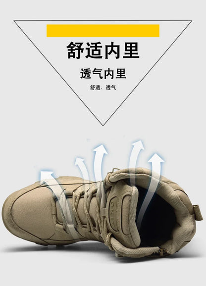 Botas tácticas para hombre con cordones, transpirables, estilo militar, botas del desierto, botas de senderismo y escalada, botas de seguridad unisex para caza y motociclismo.