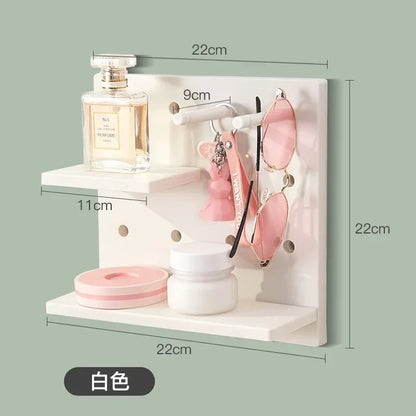 Estantes de pared para decoración del hogar, estantes de almacenamiento de pared con agujeros para cocina, dormitorio, estantes colgantes, decoración de pared