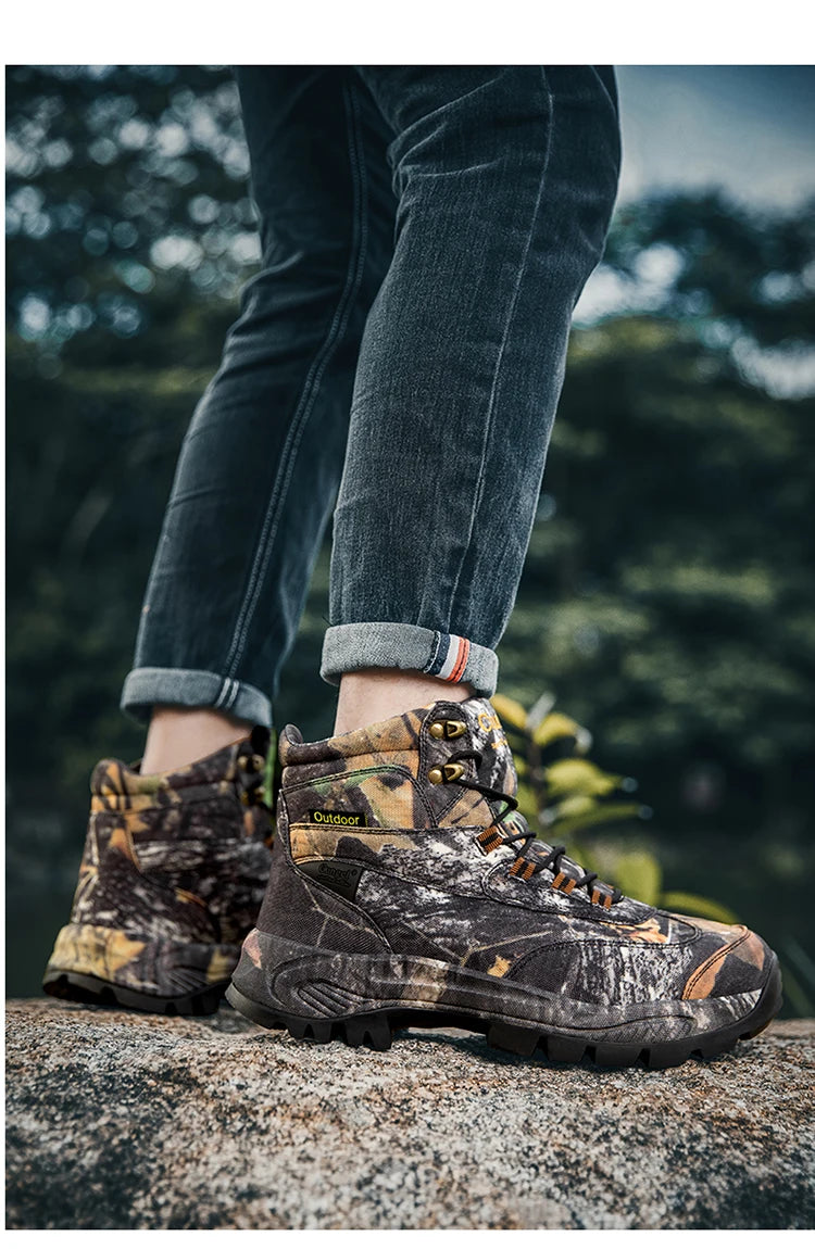 Botas tácticas de senderismo para hombre, botas para desierto con absorción de impactos y antideslizantes, calzado para senderismo, montañismo y camping al aire libre