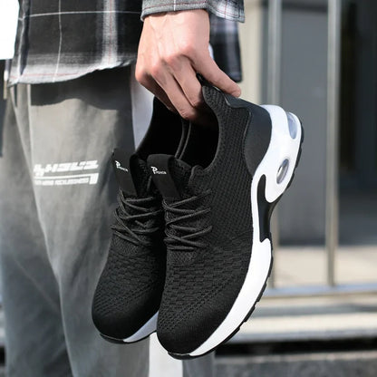 Zapatos de seguridad ligeros para hombre 2025, zapatillas de trabajo con puntera de acero, calzado de protección para hombre, antiaplastamiento, antipinchazos, zapatos indestructibles.