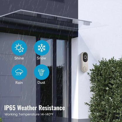 Timbre de puerta inalámbrico con cámara y video de 1080P, timbre inteligente con WiFi, seguridad para el hogar, detección de movimiento, visión nocturna, intercomunicador