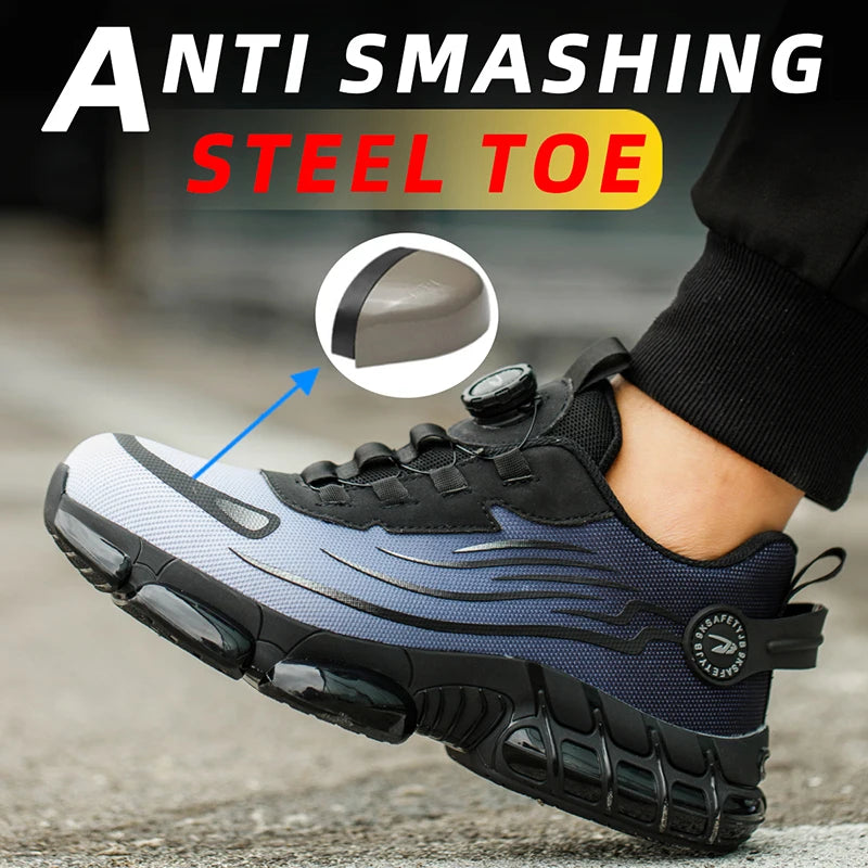 Work Safety Shoes Men Women Steel Toe Sneakers Air Cushion Indestructible Security Protection Safety Boots Size 47 48 Footwear
