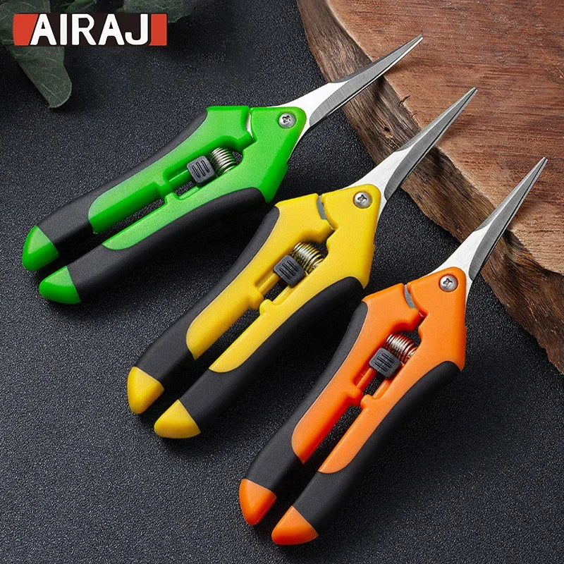 Herramientas de jardinería, tijeras de podar para bonsái, tijeras de jardinería de metal, herramienta de poda, cortador manual, recolección de frutas, malezas, para uso doméstico, 1 pieza