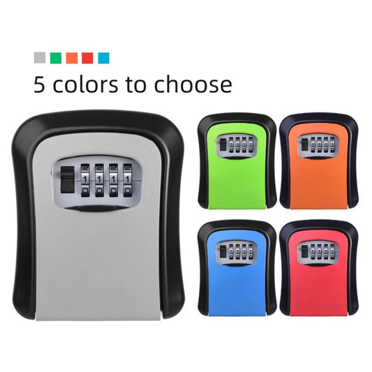 Caja de código de 4 dígitos, instalación gratuita, caja de llave con contraseña para exteriores, gancho de bloqueo extendido, alambre de acero, almacenamiento de llaves para colgar, llave impermeable