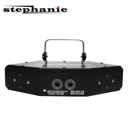 Proyector de luz LED RGB de 6 ojos para escenario, con haz estroboscópico, láser, escáner de líneas, DJ, discoteca, sonido DMX, música, fiesta, efecto de iluminación para bar, karaoke.