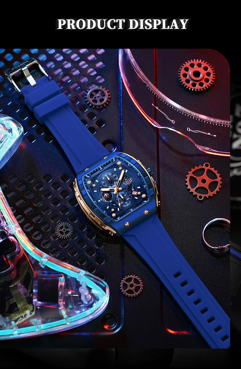 Relojes LIGE de primera marca para hombre, reloj de pulsera de cuarzo cuadrado de lujo, reloj cronógrafo luminoso resistente al agua para hombre, reloj con fecha
