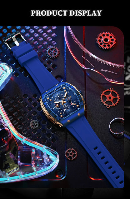 Relojes LIGE de primera marca para hombre, reloj de pulsera de cuarzo cuadrado de lujo, reloj cronógrafo luminoso resistente al agua para hombre, reloj con fecha