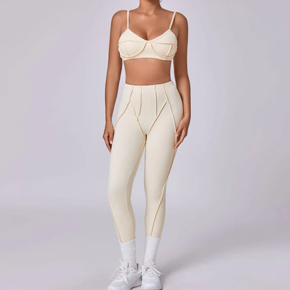 2025 New Yoga Set  2Pcs Sports Suit Women Sexy Workout Bra Suit Running Gym High Waist Legging Quick Dry Tight Yoga Clothing
