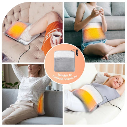 Almohadilla eléctrica para calentar pies de invierno, con carga USB, suave y lavable, para mejorar el sueño y el hogar.