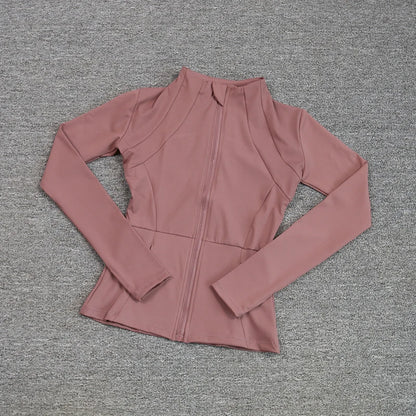Chaqueta deportiva para mujer, camiseta de yoga, ajustada, de manga larga, para correr, pilates y fitness