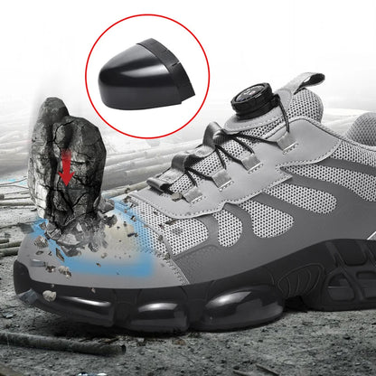 Zapatos de seguridad con puntera de acero LARNMERN para hombre y mujer, anchos, ligeros, cómodos, tipo tenis, de trabajo, coloridos.