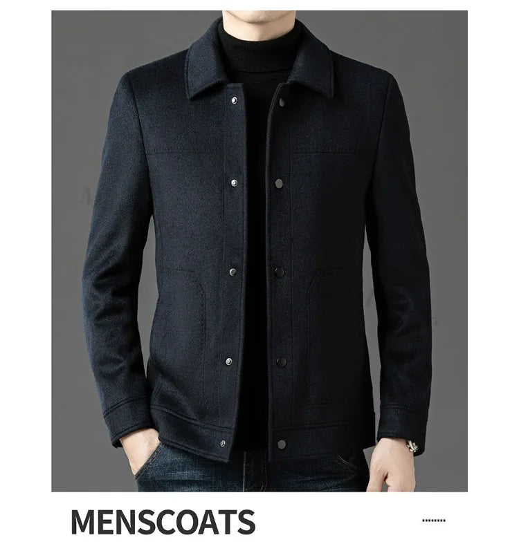 2025 Winter Wool Jacket Male New High Fashion Business Casual Thickening Coat Classic Business Style Windproof Warm TrenchCoat