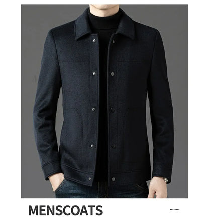 2025 Winter Wool Jacket Male New High Fashion Business Casual Thickening Coat Classic Business Style Windproof Warm TrenchCoat