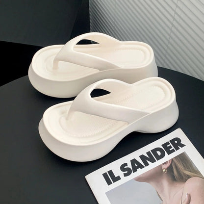 Chanclas de verano antideslizantes de suela gruesa para mujer, cómodas y de moda, para exteriores, de material EVA.