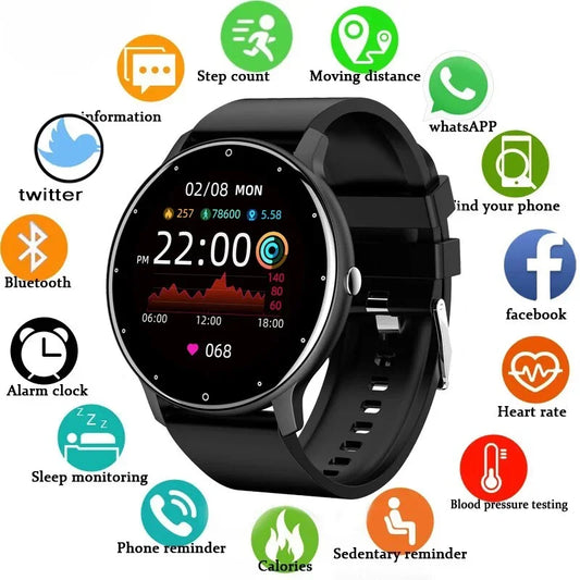 FOXBOX Para todas las conexiones de teléfonos inteligentes Reloj inteligente para mujeres Pronóstico del tiempo en tiempo real Actividad Deportes Reloj inteligente para mujeres Reloj inteligente para hombres LIGE