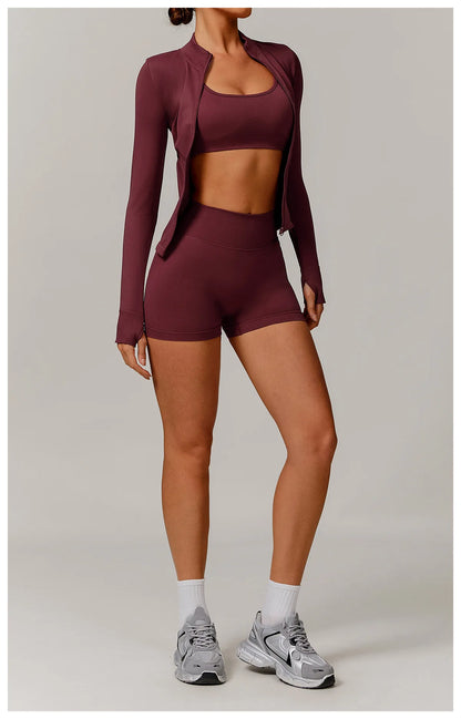 Conjunto de yoga deportivo sin costuras para mujer, 2 o 3 piezas, ropa deportiva para gimnasio, conjuntos de yoga para mujer, chándales, sujetador deportivo, leggings para gimnasio