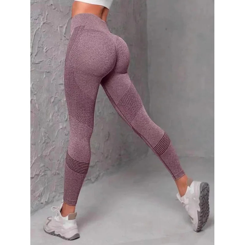 Leggings deportivos de cintura alta con rayas y malla para mujer, levantan glúteos y cadera, ideales para entrenamiento al aire libre, correr, yoga y gimnasio.
