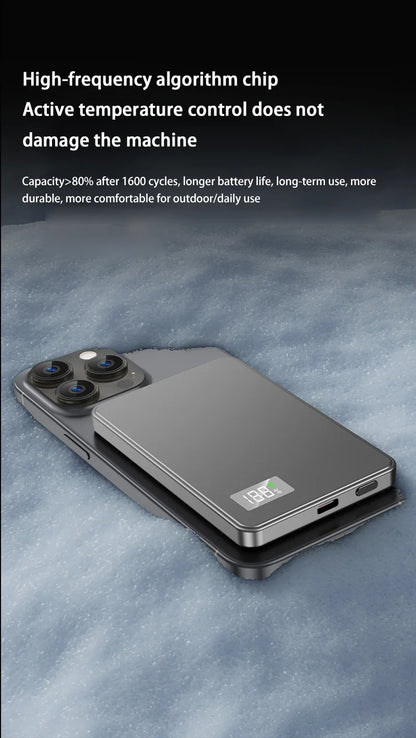 Batería externa inalámbrica magnética portátil Xiaomi de 500.000 mAh, PD22,5 W, carga rápida, compatible con Magsafe para iPhone y Samsung.