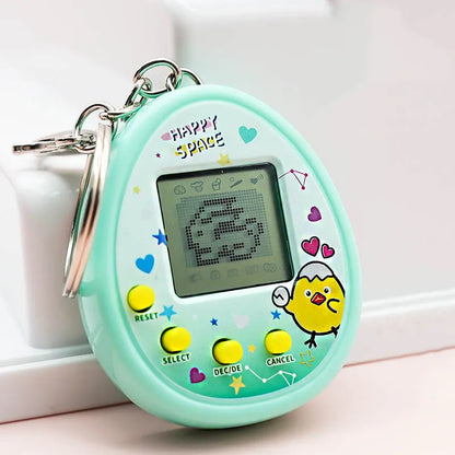 Mascotas electrónicas, juguetes virtuales, Tamagotchi, animales cibernéticos nostálgicos, juguetes digitales para niños.