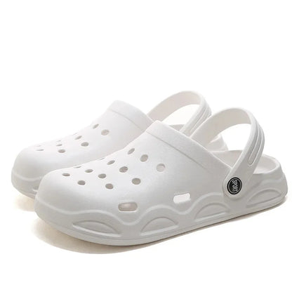 Zapatos de verano para hombre, para exteriores, con tacón medio cubierto, para jardín, playa, tipo zueco, transpirables, de material EVA, sandalias cómodas.