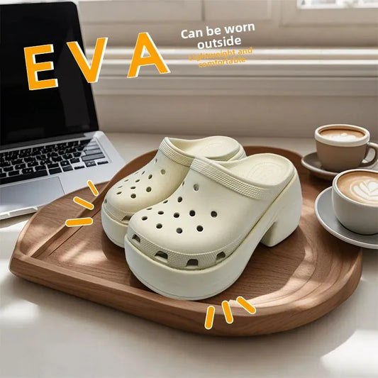 Sandalias cómodas de EVA con tacón grueso y diseño de sirena para mujer, antideslizantes, informales, para playa y exteriores