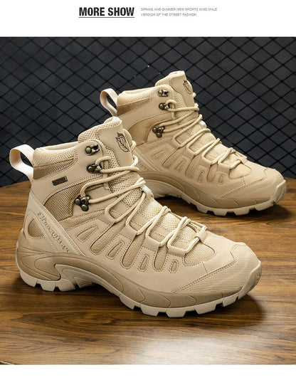 Botas tácticas impermeables de caña alta para hombre, ideales para senderismo, talla grande 47. Zapatillas deportivas para exteriores, botas de senderismo antideslizantes, botas de moto para hombre.