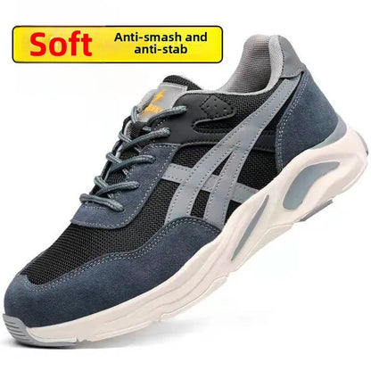 Nuevos zapatos de protección laboral ligeros y transpirables para hombres y mujeres, con puntera de acero antiaplastamiento y antipinchazos.