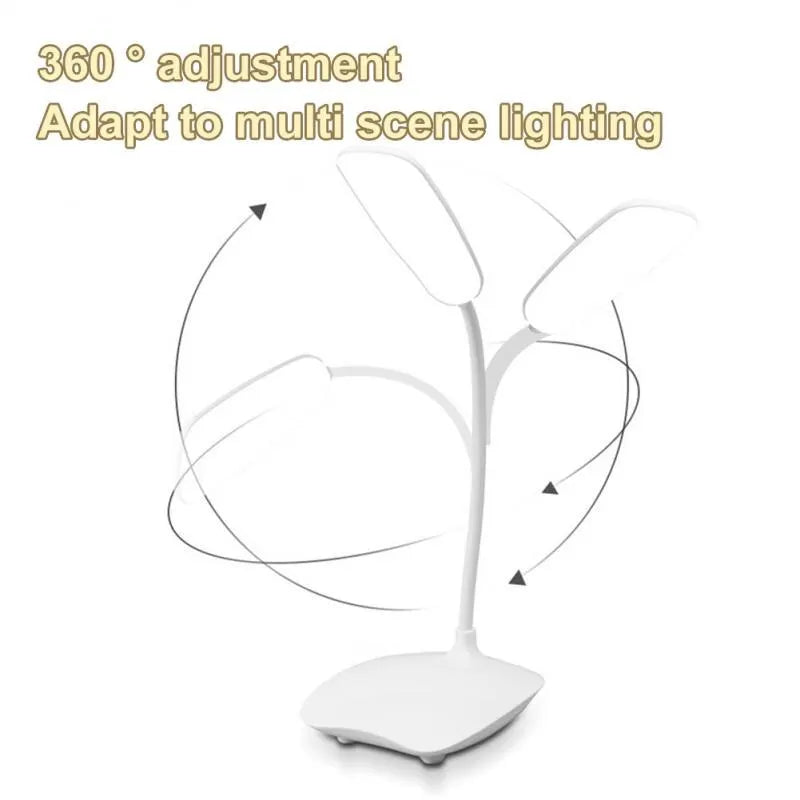 Lámpara de escritorio LED recargable por USB, luz de noche para dormitorio, lámpara de lectura para estudiantes, protección ocular