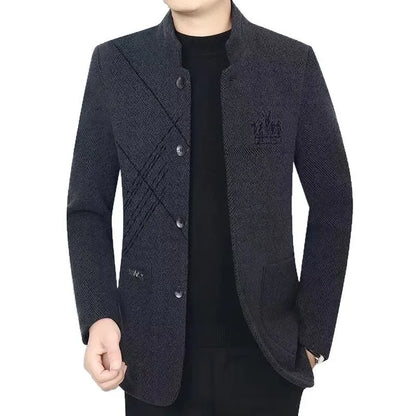 Chaqueta informal de cuello alto para hombre, de primavera, otoño e invierno, de estilo informal, de negocios, modelo fino, adecuada para verano, de origen chino.