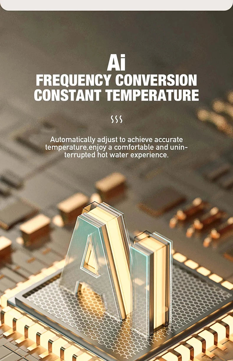 Calentador de agua instantáneo inteligente de pared con ducha eléctrica sin tanque y calentamiento rápido. Termostato para baño y cocina. 110V/220V