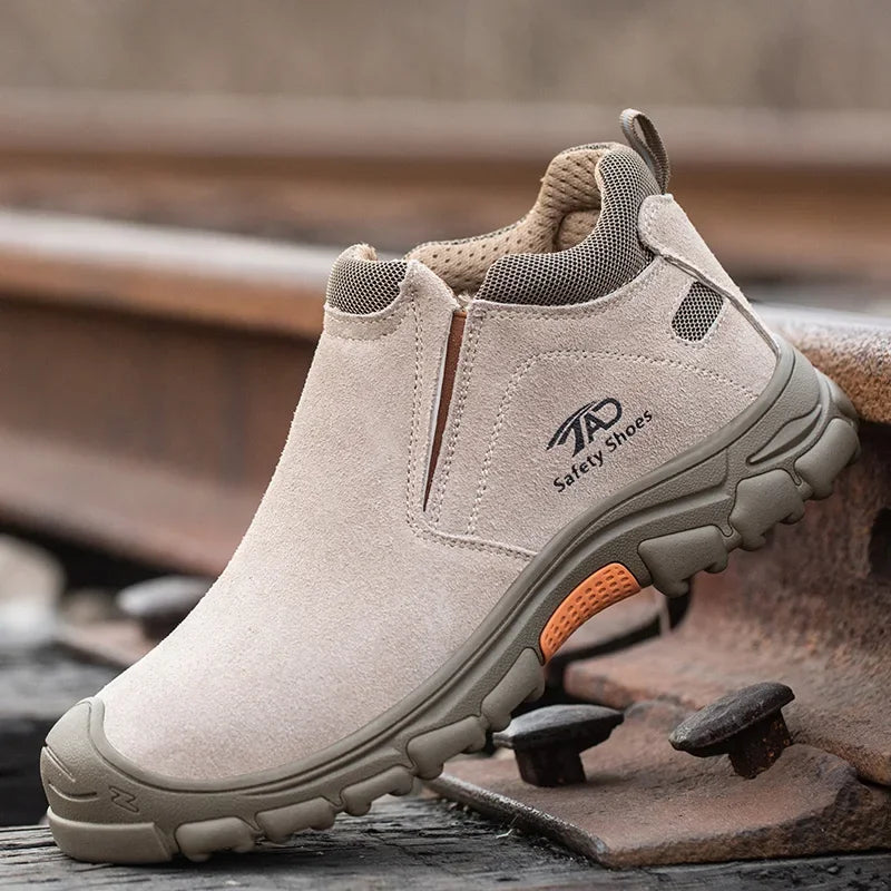 Botas de seguridad de soldadura de corte bajo para hombre, zapatos de trabajo de construcción antiaplastamiento, zapatos indestructibles a prueba de pinchazos, botas de trabajo de seguridad.