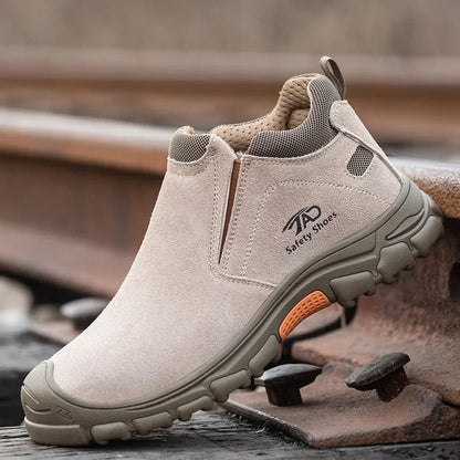 Botas de seguridad de soldadura de corte bajo para hombre, zapatos de trabajo de construcción antiaplastamiento, zapatos indestructibles a prueba de pinchazos, botas de trabajo de seguridad.