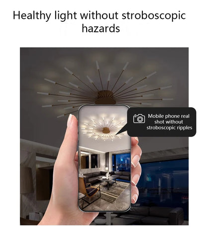 Lámparas de techo LED modernas con diseño de fuegos artificiales para sala de estar, comedor y dormitorio. Lámparas de techo brillantes.