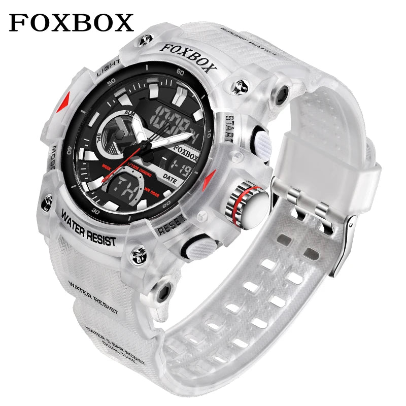 Reloj militar digital LIGE para hombre, resistente al agua hasta 50 m, LED, de cuarzo, deportivo, grande, masculino