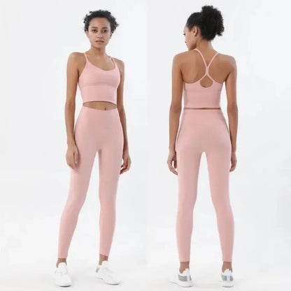 Ropa deportiva para mujer, conjunto de sujetador y leggings deportivos para gimnasio, 2 piezas, ropa deportiva femenina con sensación de desnudez, chándal para mujer