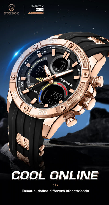 Relojes militares de moda para hombre LIGE, reloj cronógrafo deportivo original de lujo para hombre, reloj de cuarzo resistente al agua, reloj de pulsera digital