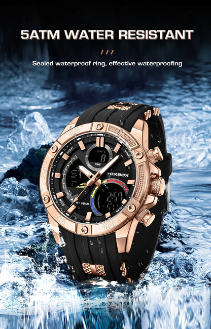 Relojes militares de moda para hombre LIGE, reloj cronógrafo deportivo original de lujo para hombre, reloj de cuarzo resistente al agua, reloj de pulsera digital