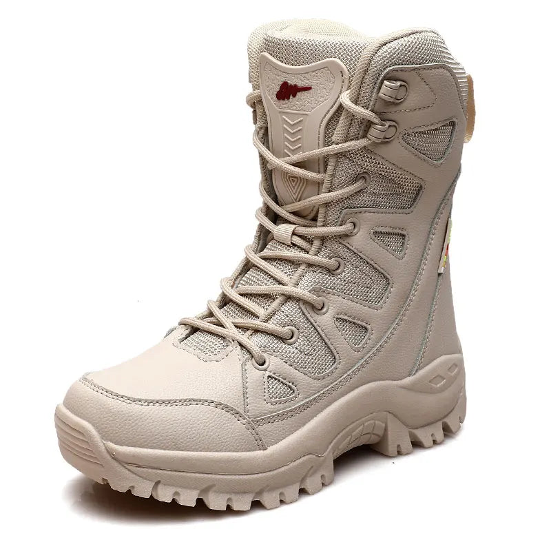 Botas tácticas ultraligeras de lona transpirable de nuevo estilo para hombre, ideales para primavera y verano, para senderismo y actividades al aire libre, para fanáticos del ejército y el entrenamiento de combate.