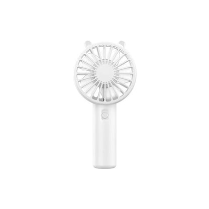 Ventilador portátil recargable por USB, ventilador de escritorio con base, pequeño ventilador de maquillaje para pestañas, para mujeres y niñas, para exteriores, oficina, color blanco