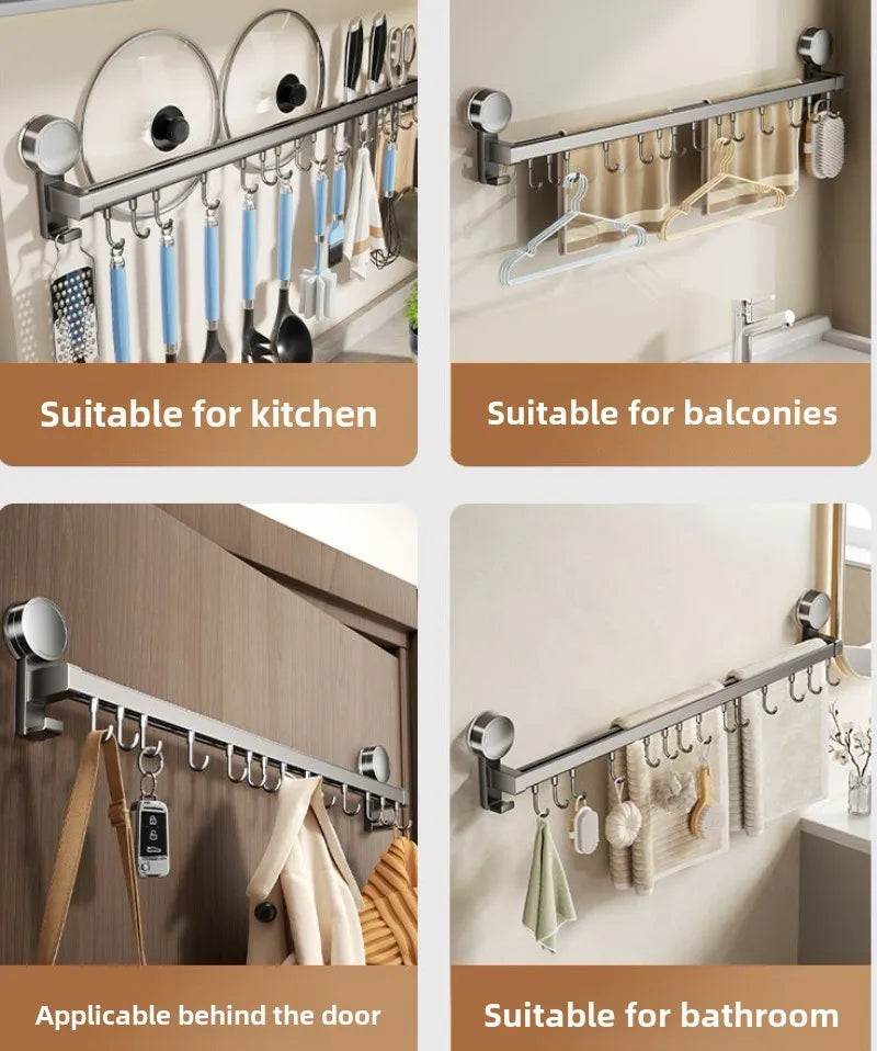 Gancho con ventosa para utensilios, estantes, soporte para cucharas, estante para trapos de cocina, estante para tablas de cortar, soporte para cuchillos, gancho para fila, organizador de cocina