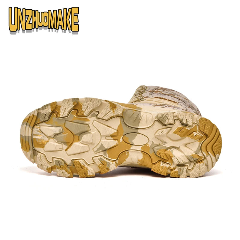 Botas tácticas de camuflaje para hombre, impermeables, para trabajo, seguridad, montañismo, botines, botas para exteriores.