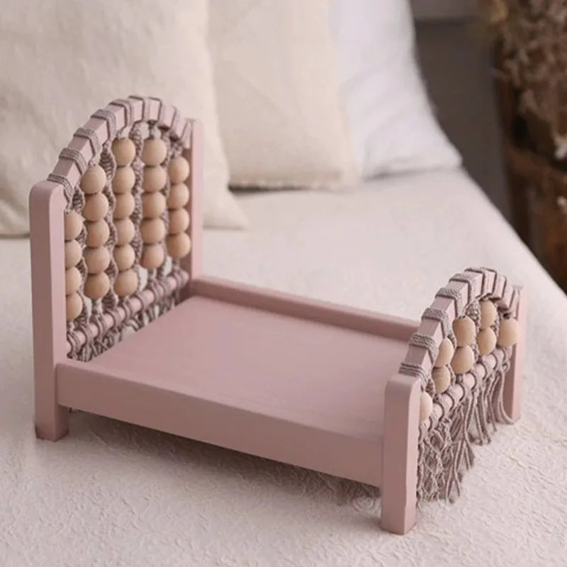 Accesorios de fotografía para recién nacidos, cama de madera desmontable, accesorios para sesión de fotos de bebés, niñas y niños, fondo de cuna para posar.