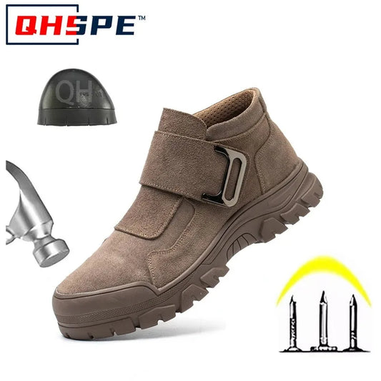 Zapatos de seguridad para hombre, con puntera de acero antiaplastamiento, antiperforación, indestructibles, para trabajos de construcción.