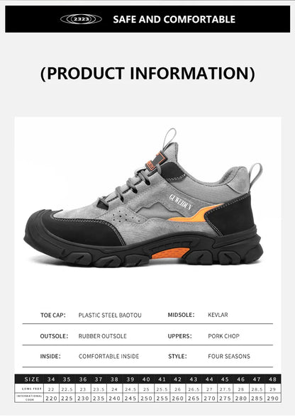 Zapatos de seguridad para hombre con puntera de plástico, ligeros, cómodos y resistentes a pinchazos. Botas de trabajo modernas e indestructibles.