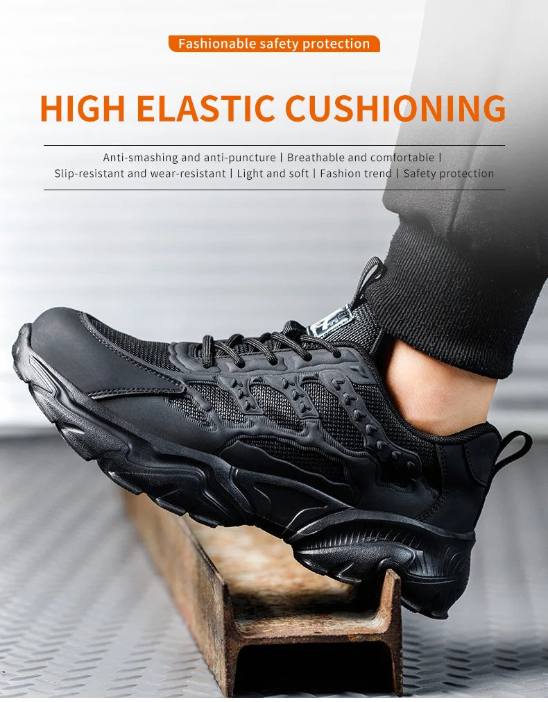 Zapatos de seguridad para hombre, ligeros, protectores, zapatillas de trabajo, calzado ligero y transpirable, zapatos de trabajo antiperforación.