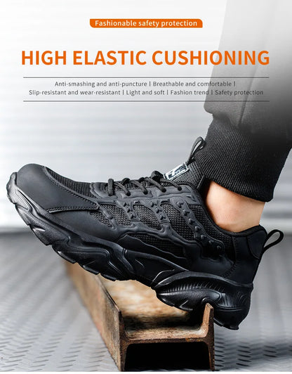 Zapatos de seguridad para hombre, ligeros, protectores, zapatillas de trabajo, calzado ligero y transpirable, zapatos de trabajo antiperforación.