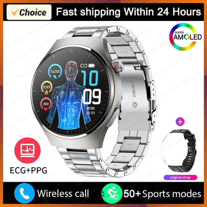 LIGE - Reloj inteligente para hombre Xiaomi ECG+PPG, resistente al agua, con Bluetooth, llamadas, Android IOS, monitor de salud, pantalla AMOLED HD