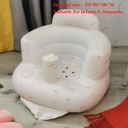 Asiento inflable para bebé con bomba de aire incorporada, silla de apoyo para la espalda para bebés de 0 a 3 años, silla de ducha portátil, asiento de suelo